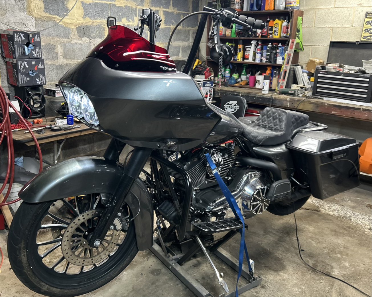 Klock Werks Flare 8" Red Fairing Windshield 1998-2013 fits Harley Road Glide