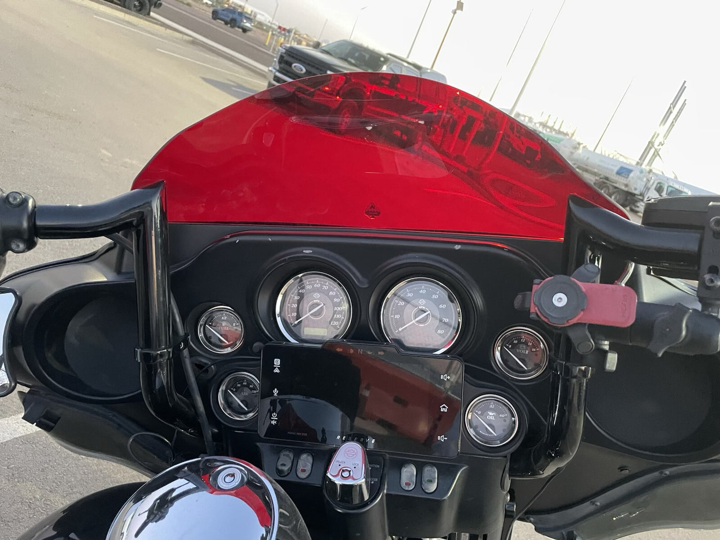 Klock Werks Kolor Flare 6.5" Red Windshield for 1996-13 Harley Touring FLHT FLHX