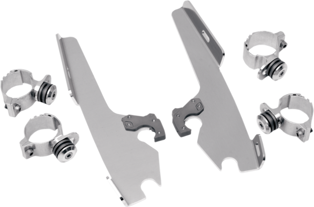 Memphis Shades Polished Trigger Lock Mounting Brackets 80-13 Harley DYNA Softail