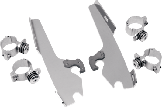 Memphis Shades Polished Trigger Lock Mounting Brackets 80-13 Harley DYNA Softail