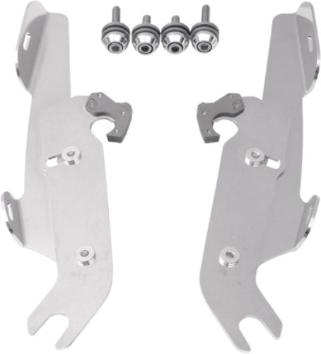Memphis Shades Polished Trigger Lock Mounting Brackets fits 87-17 Harley Softail