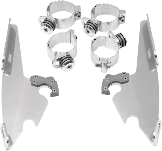 Memphis Shades Polished Trigger Lock Mounting Brackets 2006-24 Harley DYNA FXCW
