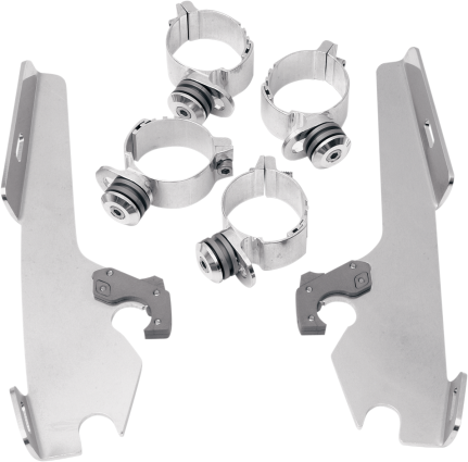 Memphis Shades Polished Trigger Lock Mounting Brackets Kit 08-17 Harley DYNA
