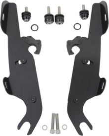 Memphis Shades Black Trigger Lock Fairing Mounting Kit 86-17 Harley Softail FLST