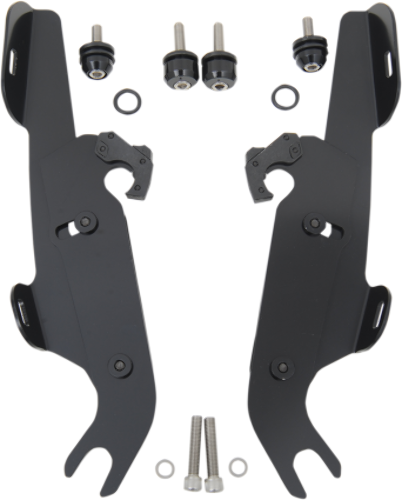 Memphis Shades Black Trigger Lock Fairing Mounting Kit 86-17 Harley Softail FLST