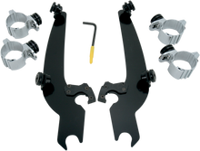 Memphis Shades Black Trigger Lock Windshield Mount Kit 1973-2022 Harley Dyna FXR