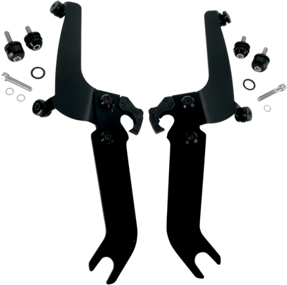 Memphis Shades Black Trigger Lock Windshield Mount Kit 86-17 Harley Softail FLST