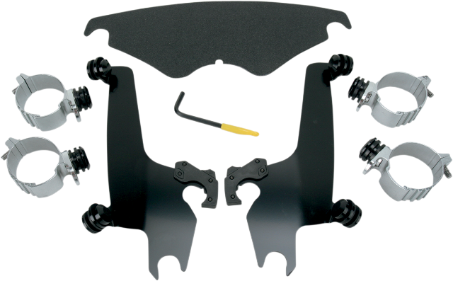 Memphis Shades Black Trigger Lock Windshield Mount Kit 02-11 Harley V-Rod VRSCD