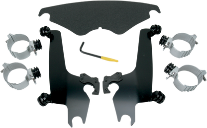 Memphis Shades Black Trigger Lock Windshield Mount Kit 02-11 Harley V-Rod VRSCD