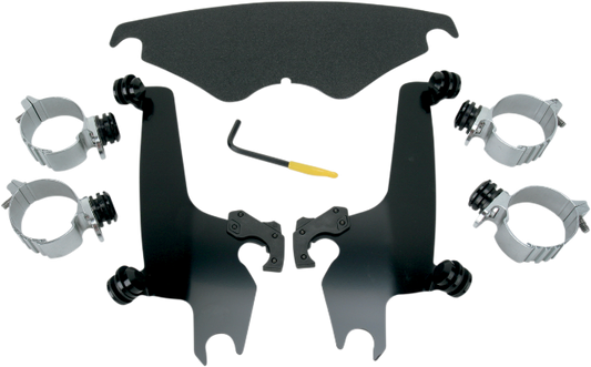 Memphis Shades Black Trigger Lock Windshield Mount Kit 02-11 Harley V-Rod VRSCD