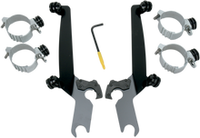 Memphis Shades Black Trigger Lock Windshield Mount Kit 2006-24 Harley FXDC FXDB