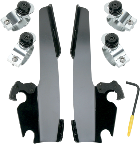 Memphis Shades Black Trigger Lock Fairing Mounting Kit 73-19 Harley Dyna XL FXR