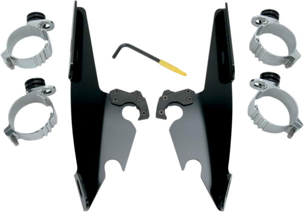 Memphis Shades Batwing Fairing Black Trigger Mounting Kit 06-17 Harley DYNA FXDB