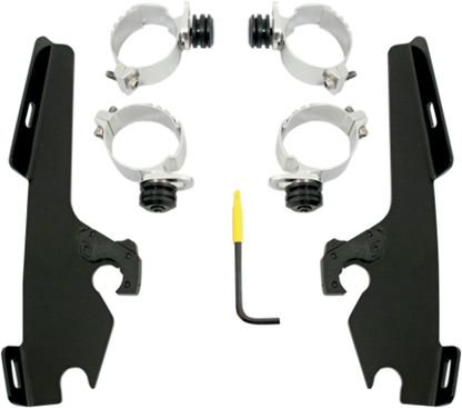 Memphis Shades Black Trigger Lock Fairing Mount Kit fits 08-17 Harley DYNA FXSB