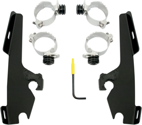 Memphis Shades Black Trigger Lock Fairing Mount Kit fits 08-17 Harley DYNA FXSB