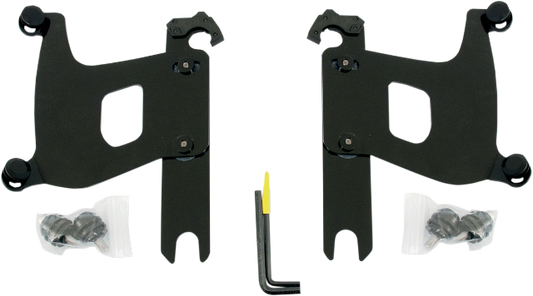 Memphis Shades Black Bullet Fairing Mount Kit 86-17 Harley Davidson FLSTB FLSTF