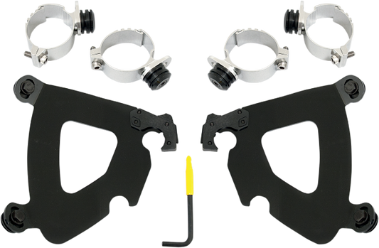 Memphis Shades Gauntlet Fairing Black Trigger Lock Mount Kit 2006-24 Harley DYNA