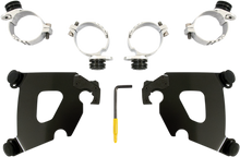 Memphis Shades Black Trigger Lock Cafe Fairing Mounting Kit 06-17 Harley Dyna