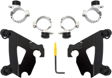 Memphis Shades Black Trigger Lock Café Fairing Mount Kit 1996-2019 Harley XL XG