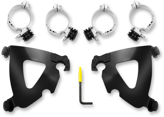 Memphis Shades Road Warrior Black Fairing Mount Kit 2006-2024 Harley Street Bob