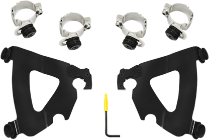 Memphis Shades Black Road Warrior Fairing Mounting Kit for 91-05 Harley Dyna