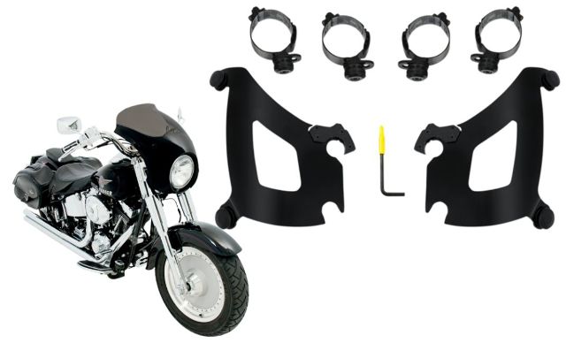 Memphis Shades Bullet Fairing & Black Mount Kit 2018-2021 Harley Softail FLSB