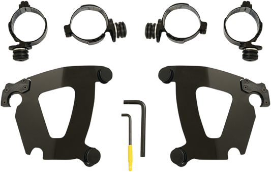 Memphis Shades Black Road Warrior Fairing Mount Kit 2018-23 Harley Softail FXFB