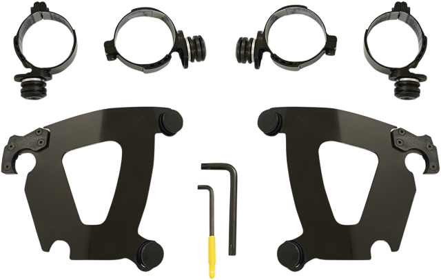Memphis Shades Black Road Warrior Fairing Mount Kit 2018-23 Harley Softail FXFB
