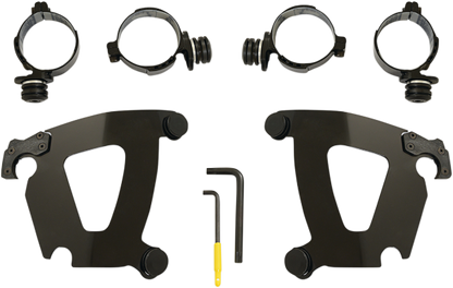 Memphis Shades Black Road Warrior Fairing Mount Kit 2018-23 Harley Softail FXFB