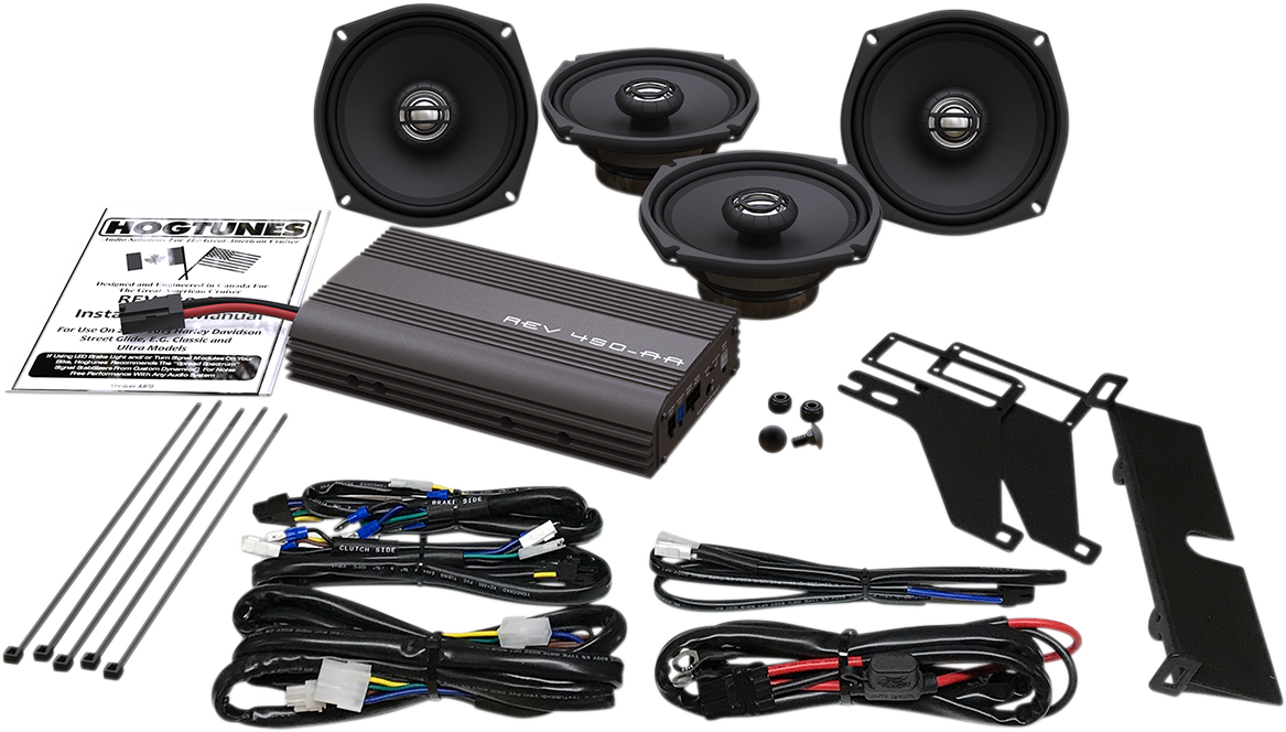 Hogtunes 200 Watt 5 1/4" Speaker Amp Kit fits 2000-2013 Harley Touring Models
