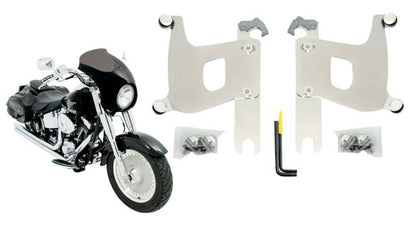 Memphis Shades Bullet Fairing & Polished Mount Kit for 1999-2021 Harley Softail