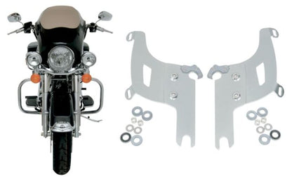 Memphis Shades Bullet Fairing & Polished Mount Kit for 1995-23 Harley Road King