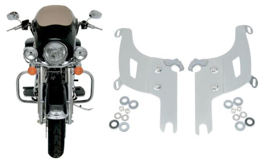 Memphis Shades Bullet Fairing & Polished Mount Kit for 1995-23 Harley Road King