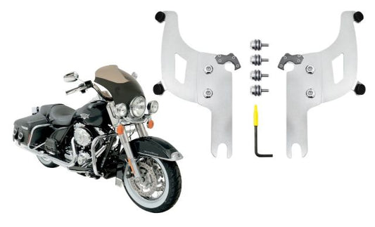 Memphis Shades Bullet Fairing & Polished Mount Kit for 04-19 Harley Road King