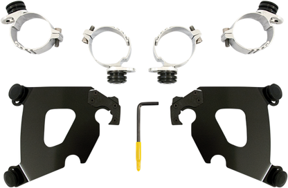 Memphis Shades Cafe Fairing & Black Mount kit fits 06-14 Harley Davidson Dyna