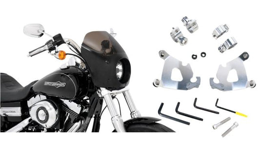 Memphis Shades Cafe Fairing & Polished Mount Kit for 10-15 Harley Sportster XLX