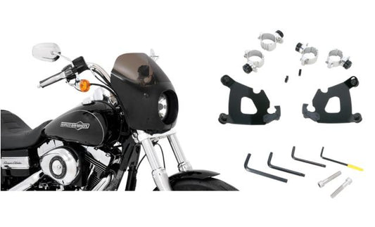 Memphis Shades Cafe Fairing & Black Mount Kit 2010-2015 Harley Sportster XLX 48