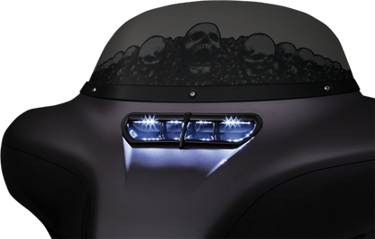 Kuryakyn 5056 Black LED Fairing Vent Trim for 14-19 Harley Touring FLHX FLHTK