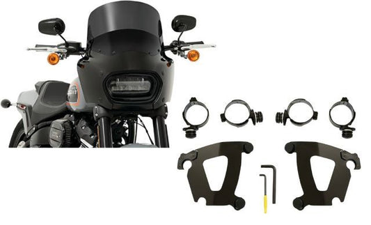 Memphis Shades Road Warrior Fairing & Black Mount Kit 2018-2023 Harley Fat Bob