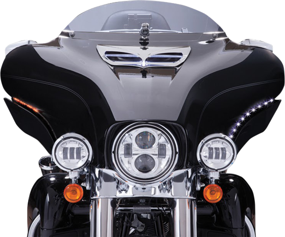 Ciro Amber Black White LED Bat Blades Fairing Trim 2014-2024 Harley Touring FLHX