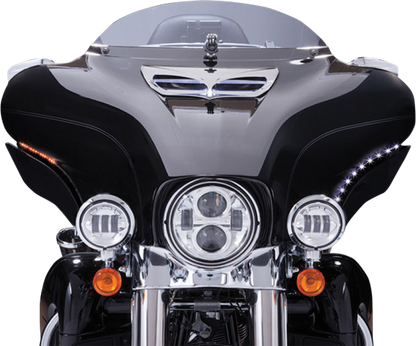 Ciro Amber Black White LED Bat Blades Fairing Trim 2014-2024 Harley Touring FLHX