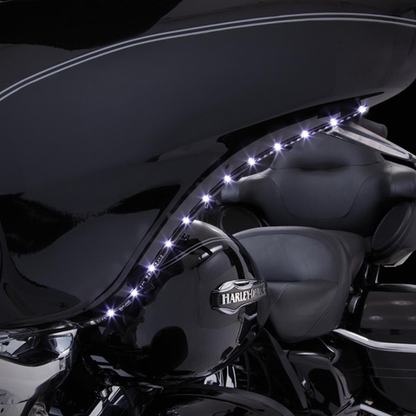 Ciro Amber Black White LED Bat Blades Fairing Trim 2014-2024 Harley Touring FLHX