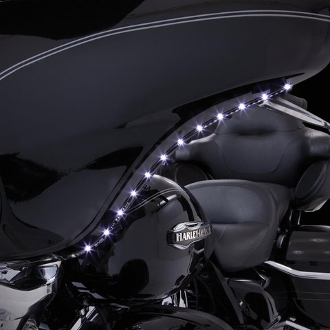 Ciro Amber Black White LED Bat Blades Fairing Trim 2014-2024 Harley Touring FLHX