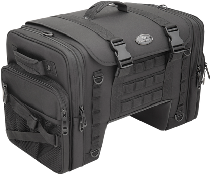 Saddlemen Black Textile Tactical Deluxe Cruiser Tail Bag for Harley Touring