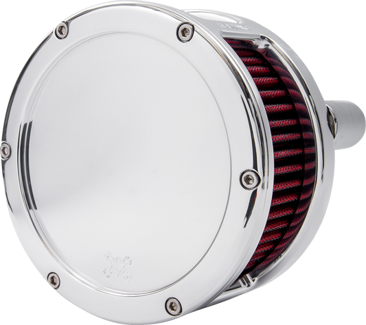 Feuling BA Series Solid Chrome Red Air Cleaner Kit 17-24 Harley Touring Softail