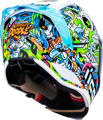 Icon Ultraflite Doodle 3 MIPS Full Face Unisex Adult Street Motorcycle Helmet