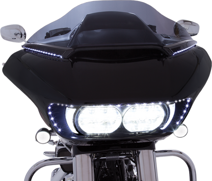 Ciro Horizon LED Turn Signal Windshield Trim 2015-2024 Harley Road Glide FLTRU