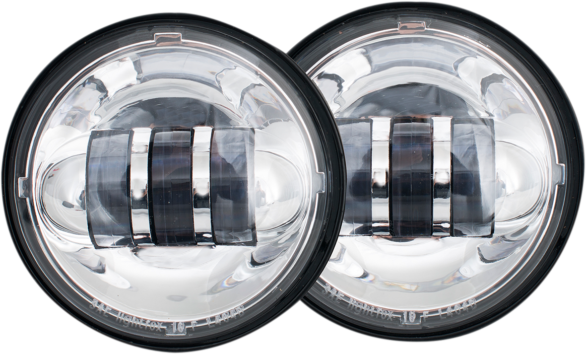 Rivco Illuminati Chrome LED 4.5" Front Spotlights Passing Lamps Harley Davidson