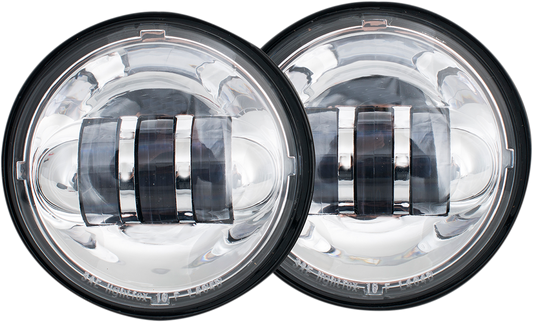 Rivco Illuminati Chrome LED 4.5" Front Spotlights Passing Lamps Harley Davidson