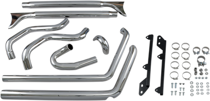 Bassani True Dual Fishtail Chrome 2-2 Motorcycle Exhaust 2007-17 Harley Softail